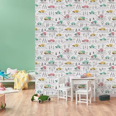 Tapeta w samochody, ciężarówki pokój dziecięcy  - Miniaturka zdjęcia nr 4