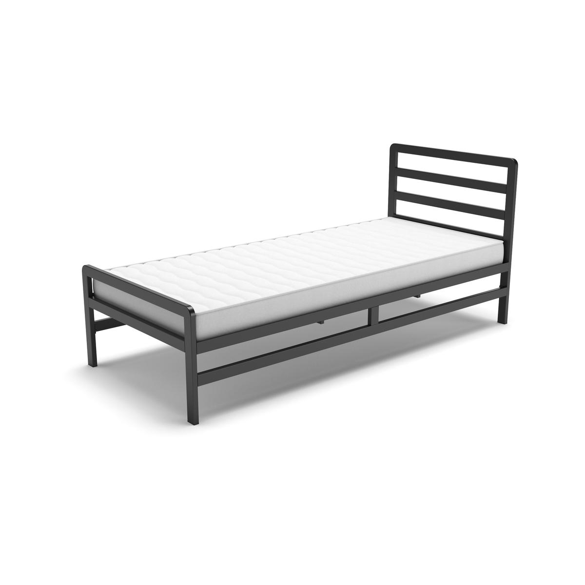 Łóżko pojedyncze 90x200 cm do sypialni metalowe czarne nr. 2