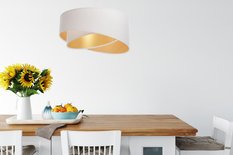 Lampa 45 cm do sypialni salonu wisząca asymetryczna biało-złota kremowy - Miniaturka zdjęcia nr 8