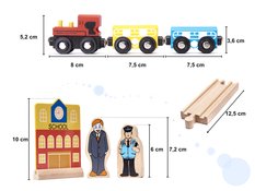 Kolejka pociąg tor samochodowy 66 cm dla dzieci do pokoju dziecięcego drewniany  - Miniaturka zdjęcia nr 3