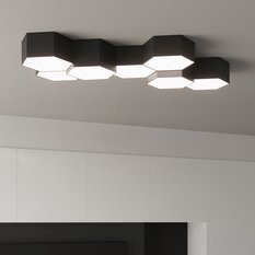 Plafon SUNDE 11 czarny 11.5x26.5x30.5cm nowoczesna lampa E27 do salonu - Miniaturka zdjęcia nr 10