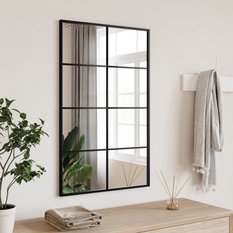 Lustro 50x80 cm do sypialni łazienki ścienne prostokątne żelazo czarne - Miniaturka zdjęcia nr 2