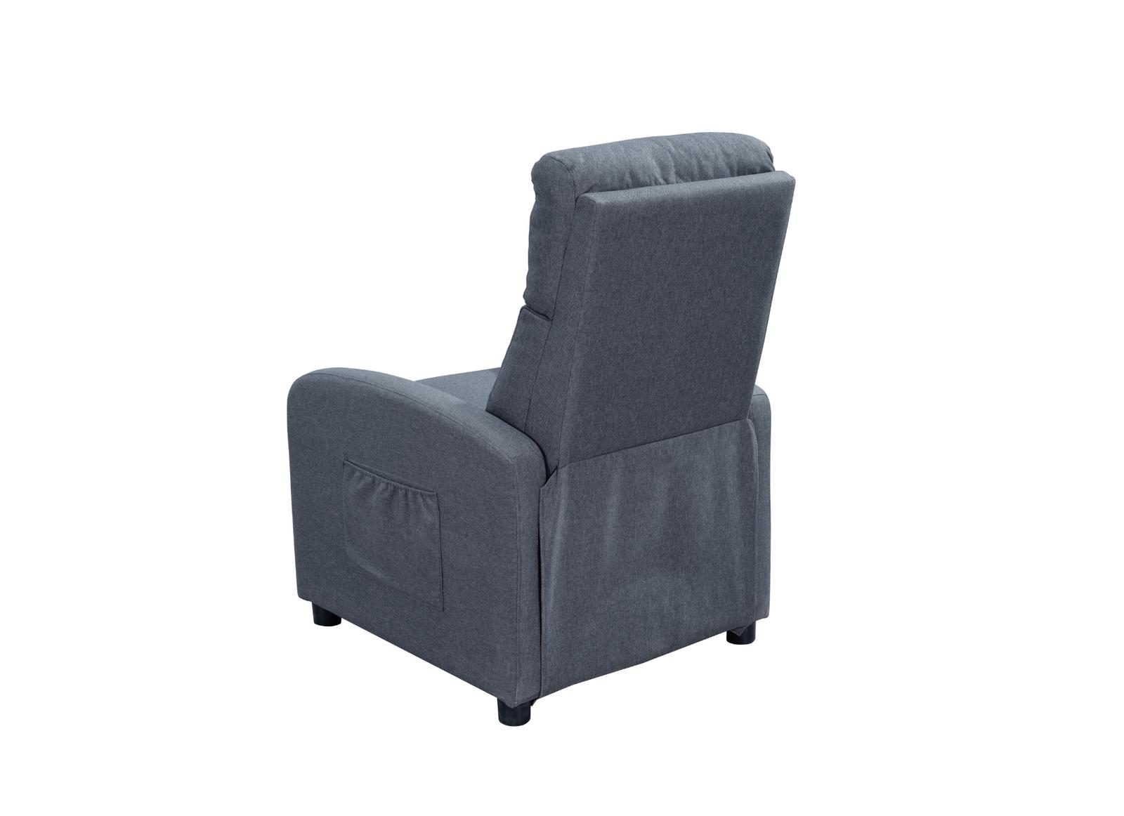 Fotel dla seniora VELLO jasnoszary 64x89-156 cm x98 cm rozkładany fotel TV z funkcją spania komfortowy do salonu i pokoju nr. 8