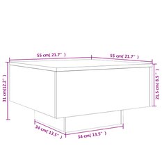 Stolik kawowy 55x55x31 cm przydymiony dąb elegancki do salonu - Miniaturka zdjęcia nr 10