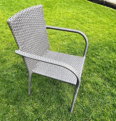 Krzesło ogrodowe SOTTILE 56x50x84 cm z technorattanu na balkon taras szare 