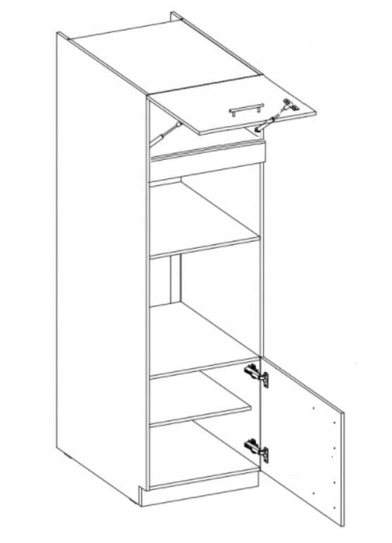 Szafka kuchenna dolna 60x57x210 cm do zabudowy piekarnika i mikrofali dąb artisan biały połysk do kuchni nr. 2