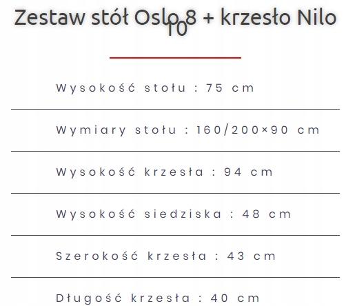 Zestaw do jadalni stół OSLO 160/200x90 cm rozkładany + 6 krzeseł NILO buk naturalny biały blat  nr. 4