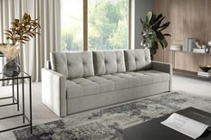 Kanapa IVIO 230x87x86 cm sofa z funkcją spania rozkładana velvet welur jasnobrązowa do salonu - Miniaturka zdjęcia nr 12