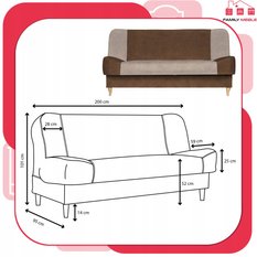 Kanapa sofa Sara Duo rozkładana wersalka spania bonell łóżko Family meble - Miniaturka zdjęcia nr 9