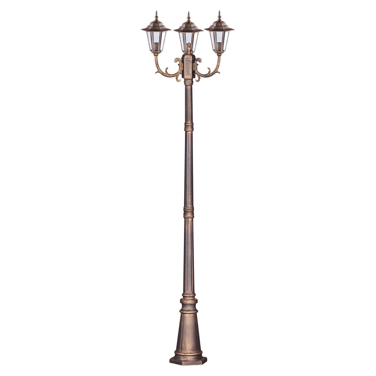 Lampa ogrodowa stojąca K-7009A2/3 / STANDARD 70x233x27 cm do ogrodu czarny/złoty