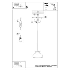 Lampa wisząca MARION czarna 130x29.5x29.5cm nowoczesna E27 do salonu - Miniaturka zdjęcia nr 11