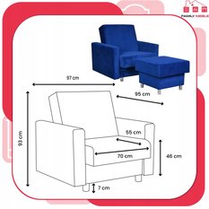 Fotel rozkładany z podnóżkiem Alicja Family Meble - Miniaturka zdjęcia nr 8