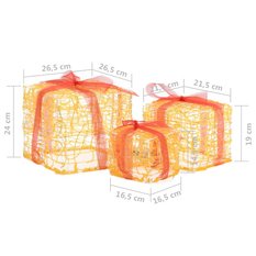 Dekoracja świąteczna: 3 akrylowe prezenty, LED, ciepła biel - Miniaturka zdjęcia nr 7