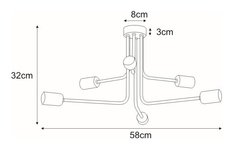 Lampa sufitowa K-4041 PEKA 58x32x58 cm do salonu lub pokoju biały - Miniaturka zdjęcia nr 3