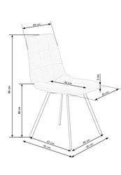 Krzesło tapicerowane K402 45x55x86 cm do jadalni salonu popielety szary - Miniaturka zdjęcia nr 14