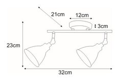 Kinkiet K-8005-2 WH WATSO WHITE 32x23x21 cm do salonu lub pokoju biały - Miniaturka zdjęcia nr 9