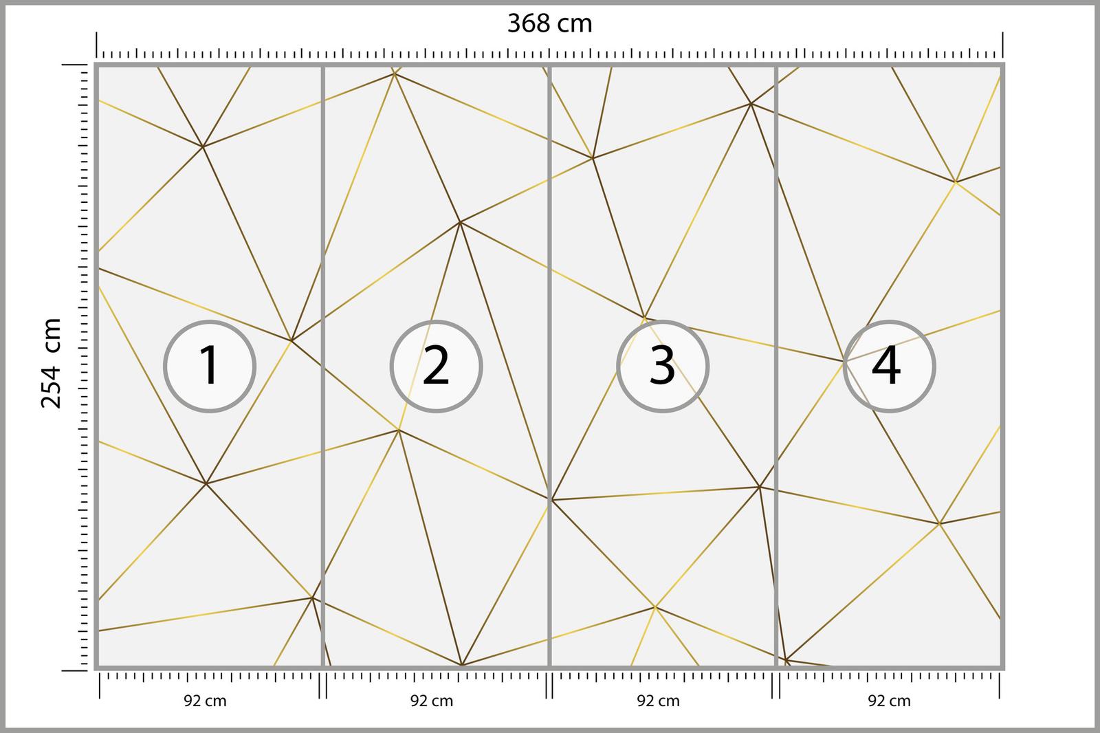 Fototapeta Do Sypialni Złoty Wzór GEOMETRYCZNY Abstrakcja Efekt 3D nr. 2