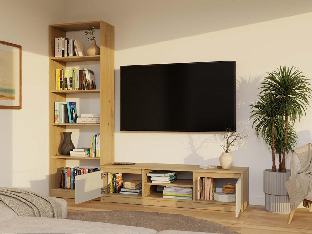 Szafka RTV Malwa 36x140x40 cm do salonu dąb artisan kaszmir beż nr. 7