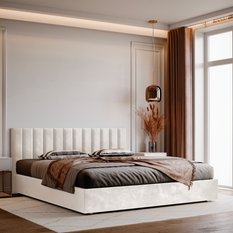 Panele tapicerowane 100x20 na ścianę wezgłowie kremowy - Miniaturka zdjęcia nr 5