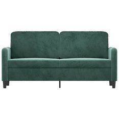 Sofa 158x77x80 cm 2-osobowa wygodna tapicerowana aksamitem ciemnozielona do salonu - Miniaturka zdjęcia nr 3