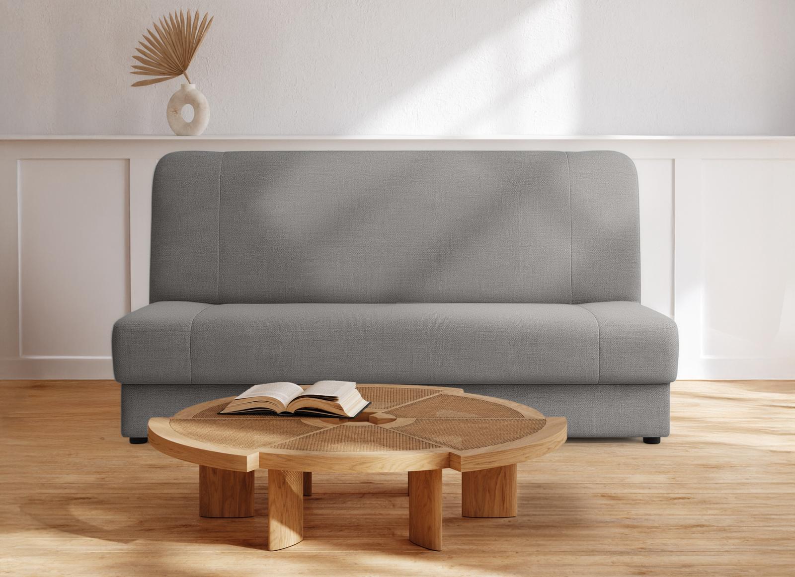 Wersalka DUO 188x85x90 cm kanapa rozkładana z funkcją spania i pojemnikiem szara
