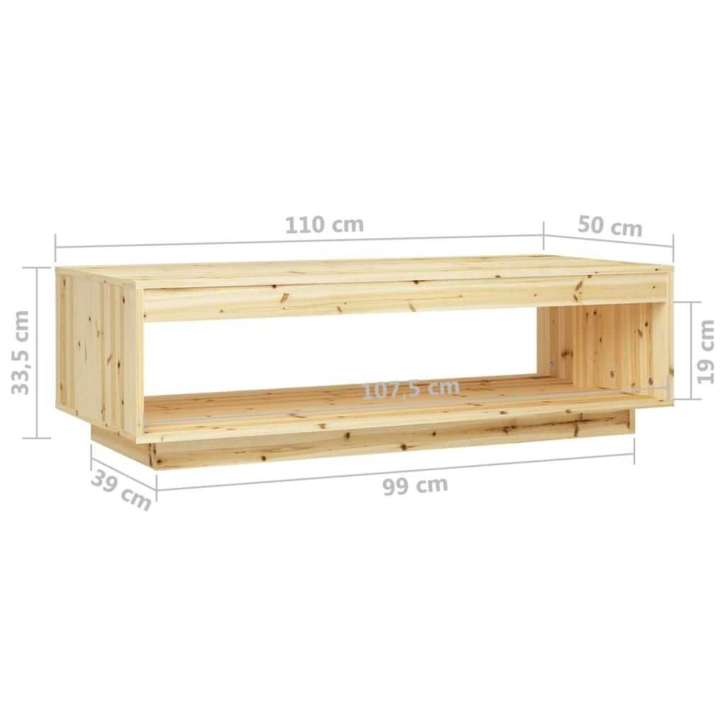 Stolik kawowy 110x50x33,5 cm z przestronną półką z drewna jodłowego do salonu nr. 8