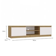 Szafka RTV Malwa 36x140x40 cm do salonu dąb artisan biel - Miniaturka zdjęcia nr 10