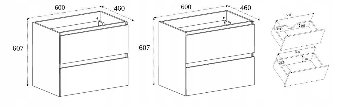 Szafka łazienkowa SIMPLE 120 cm bez blatu dąb ciemny nr. 15