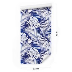 Tapeta Do Salonu Białe LIŚCIE Tropikalne Monstera 53x1000  - Miniaturka zdjęcia nr 2