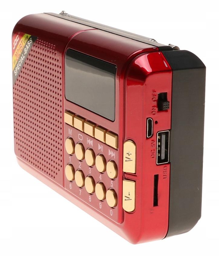 Radio przenośne 12,5 x 8 x 3 cm  z funkcją bluetooth  FM USB ładowany solarnie czerwone nr. 3