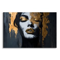 Obraz Na Ścianę Do Salonu Abstrakcja Kobiecy Portret W Stylu Glamour 120x80cm - Miniaturka zdjęcia nr 2