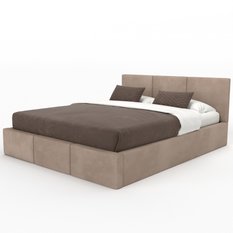 Łóżko tapicerowane do sypialni 180x200x100 cm podwójne z pojemnikiem modne beżowe - Miniaturka zdjęcia nr 11