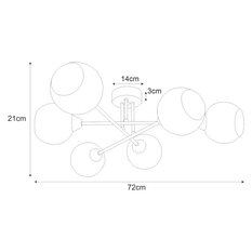 Lampa sufitowa K-JSL-1302/6 FONS 72x21x72 cm do sypialni lub pokoju chrom - Miniaturka zdjęcia nr 2