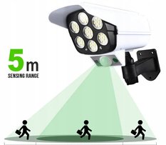 Lampa solarna 2w1 atrapa kamery LED czujnik ruchu do ogrodu  - Miniaturka zdjęcia nr 6