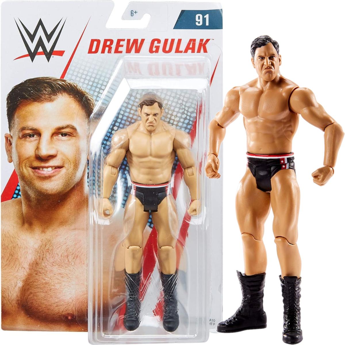 Ruchoma figurka drew gulak gcb38 wwe wrestling seria 91 mattel oryginalna dla dziecka