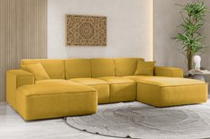 Sofa U SIENA LARGE 344x73x165 cm w kształcie U bez funkcji spania do salonu żółta - Miniaturka zdjęcia nr 2