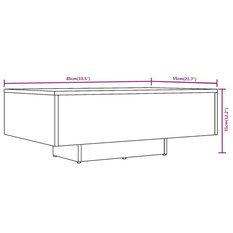 Stolik kawowy 85x55x31 cm szary dąb sonoma elegancki do salonu - Miniaturka zdjęcia nr 7