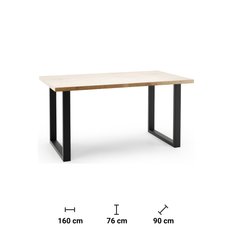 Stół 160x90x76 cm Eleganza gold craft oak do jadalni - Miniaturka zdjęcia nr 4