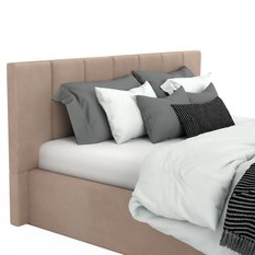 Łóżko tapicerowane 160x200 premium z pojemnikiem do sypialni beżowe wezgłowie 107 cm - Miniaturka zdjęcia nr 10