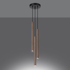 Lampa wisząca PASTELO 3P drewno 115x19.5x19.5cm nowoczesna G9 do salonu - Miniaturka zdjęcia nr 3