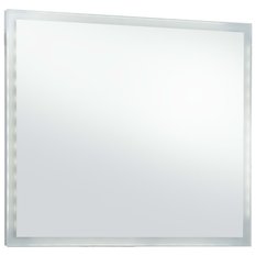 Lustro 60x50 cm do sypialni łazienki ścienne z LED aluminium szklane srebrny  - Miniaturka zdjęcia nr 4