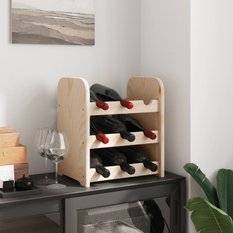  Stojak na wino 33x25x37 cm lite drewno sosnowe 9 butelek do salonu - Miniaturka zdjęcia nr 3