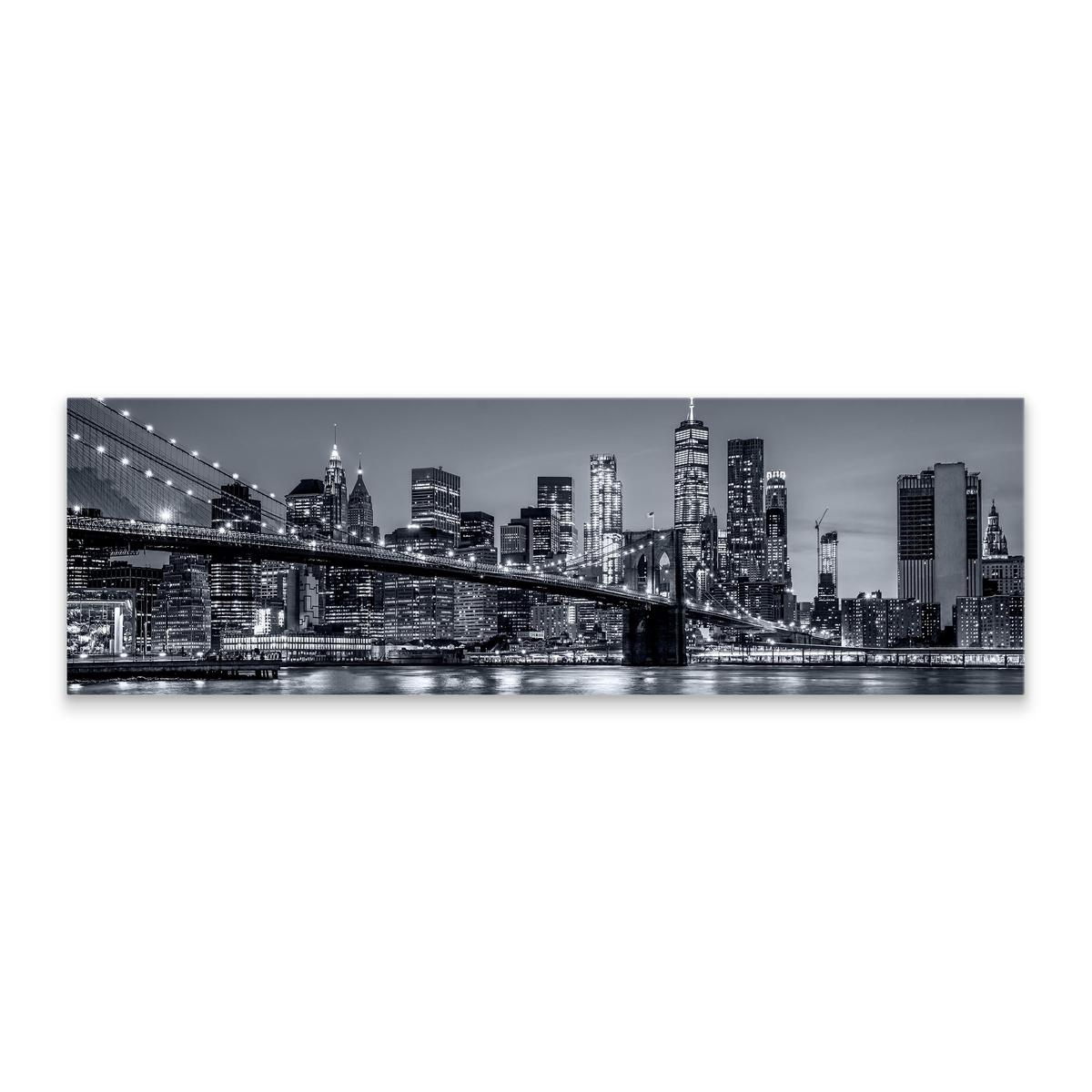 Obraz Panoramiczny NOWY YORK Nocą Brooklyn Bridge Miasto 145x45cm nr. 2