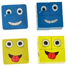 Gra edukacyjne wyzwania nauka emocji klocki drewniane zabawka dla dzieci 2,5x2,5x2,5cm - Miniaturka zdjęcia nr 7