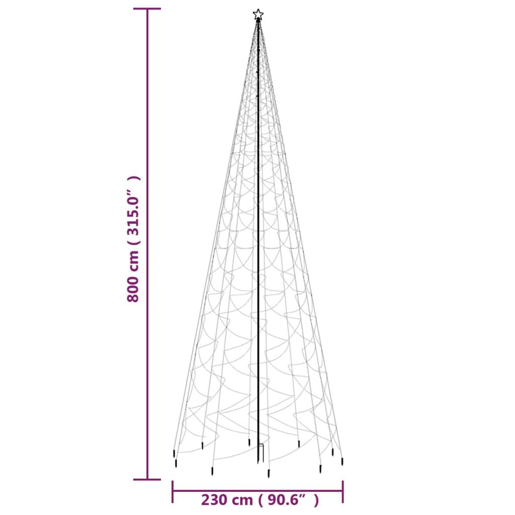 Choinka z kołkiem gruntowym, 3000 niebieskich LED, 800 cm nr. 9