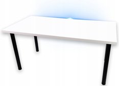 Biurko gamingowe model 1 Low 160x71x80 cm LOFT biały LED RGB blat 3,6 cm - Miniaturka zdjęcia nr 2