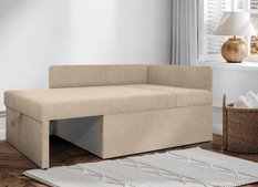 Sofa rozkładana dziecięca Viluś 108x81x78 cm narożnik jednoosobowy do pokoju z funkcją spania i przechowywania dla dzieci beżowy - Miniaturka zdjęcia nr 2