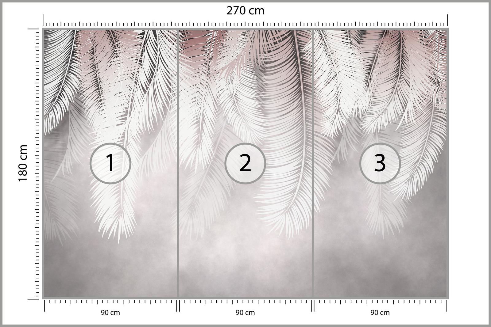 Fototapeta Ścienna LIŚCIE Palmowe Na Betonie Abstrakcja Natura 3D nr. 2