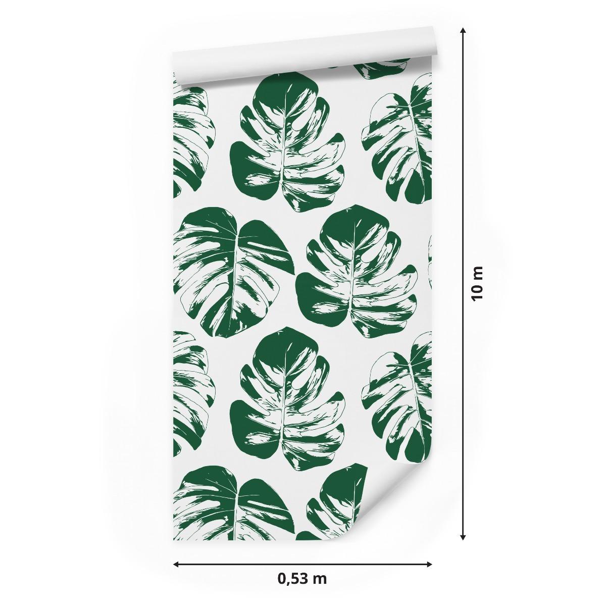 Tapeta liście zieleń monstera rośliny do salonu  nr. 2