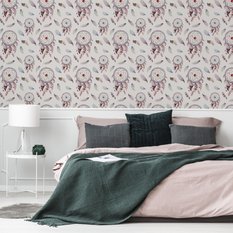 Tapeta Do Sypialni ŁAPACZE SNÓW Boho Pióra Ozdoba  - Miniaturka zdjęcia nr 6